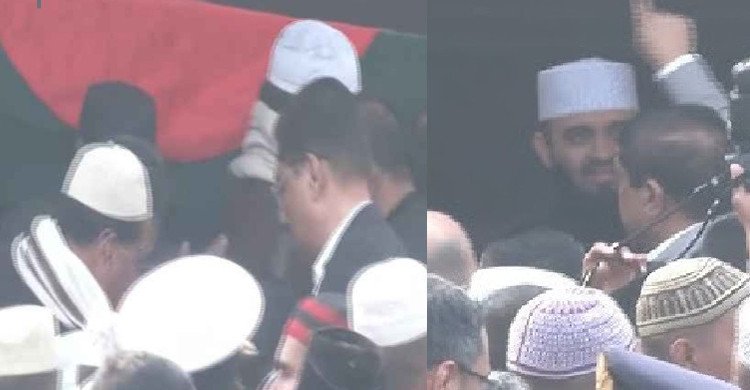 খালেদা জিয়ার কফিন কাঁধে মিজানুর রহমান আজহারী